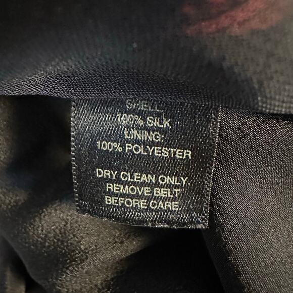 White House Black Market Striped Faux Wrap Dress Size 6 Silk Red and Black - Picture 5 of 7